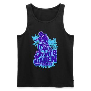 E-MTB Geladen und Entsichert Pedelec E-Bike - Männer Premium Bio Tank Top - Schwarz - Vorne - AI Model Male 178 light (178cm)