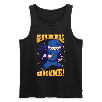 Grundschule ich komme Ninja 1. Klasse Schulkind - Männer Premium Bio Tank Top - Schwarz - Vorne - Michal (187cm)