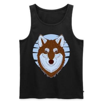 Siberian Husky - Men's Premium Organic Tank Top - black - Front - AI Model Male 178 light (178cm)