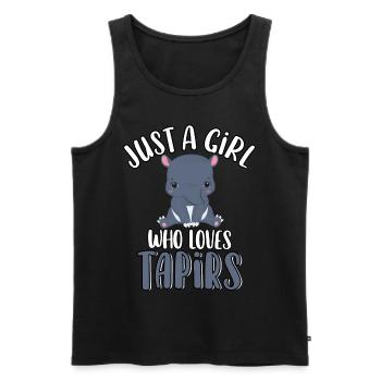 Juste une fille qui aime tapirs mignon drôle animal - Débardeur bio Premium Homme - noir - Devant - Michal (187cm)