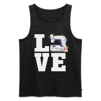 Nähen Liebhaber Quilting Lover Cute Floral Aquarell - Männer Premium Bio Tank Top - Schwarz - Vorne - AI Model Male 178 light (178cm)