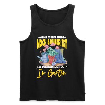 Wenn dieses Shirt noch sauber ist Garten Gärtner - Männer Premium Bio Tank Top - Schwarz - Vorne - AI Model Male 178 light (178cm)