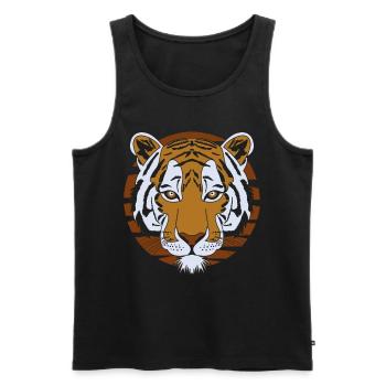 Tiger motif - Men's Premium Organic Tank Top - black - Front - AI Model Male 178 light (178cm)