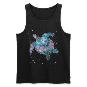 Space Sea Turtle Milky Way Galaxy Nebula Universe - Men's Premium Organic Tank Top - black - Front - AI Model Male 178 light (178cm)