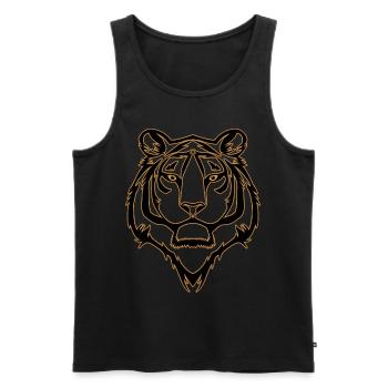 Tiger motif - Men's Premium Organic Tank Top - black - Front - AI Model Male 178 light (178cm)