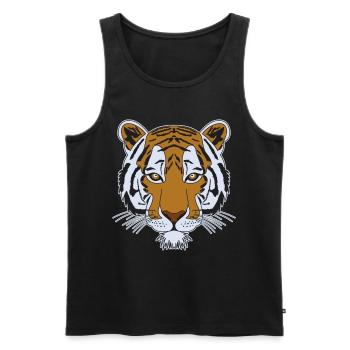 Tiger motif - Men's Premium Organic Tank Top - black - Front - AI Model Male 178 light (178cm)
