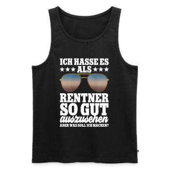 Ich hasse es als Rentner - Männer Premium Bio Tank Top - Schwarz - Vorne - Michal (187cm)