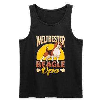 Weltbester Beagle Opa Design n Beagle Opa - Männer Premium Bio Tank Top - Schwarz - Vorne - Michal (187cm)