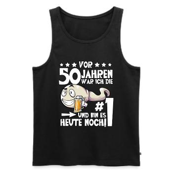 Vor 50 Jahren 50. Geburtstag - Männer Premium Bio Tank Top - Schwarz - Vorne - Michal (187cm)