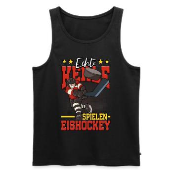 Echte Kerle spielen Eishockey - Männer Premium Bio Tank Top - Schwarz - Vorne - Michal (187cm)