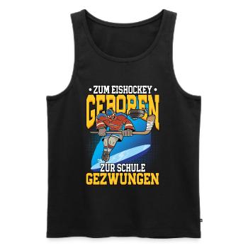 Zum Eishockey geboren Eishockey - Männer Premium Bio Tank Top - Schwarz - Vorne - Michal (187cm)