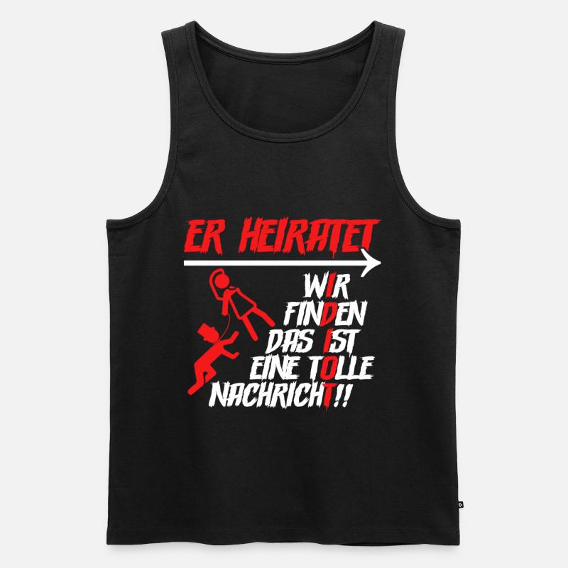 Er heiratet Idiot Junggesellenabschied Männer - Männer Premium Bio Tank Top - Schwarz