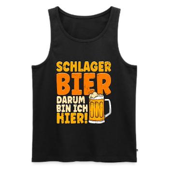 Schlagerparty Schlager Bier - Männer Premium Bio Tank Top - Schwarz - Vorne - Michal (187cm)
