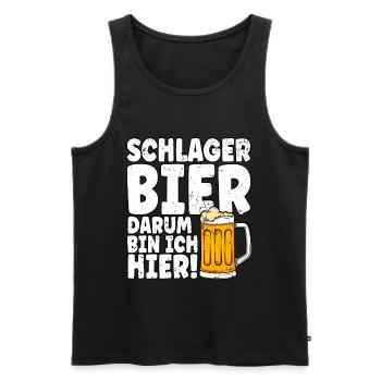 Schlagerparty Schlager Bier - Männer Premium Bio Tank Top - Schwarz - Vorne - Michal (187cm)