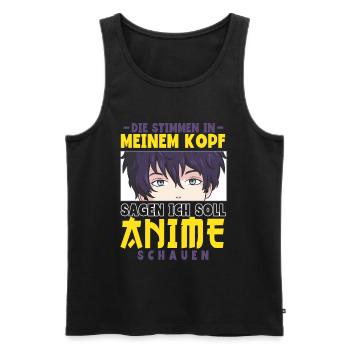 Anime Spruch Weeb Otaku - Männer Premium Bio Tank Top - Schwarz - Vorne - AI Model Male 178 light (178cm)
