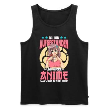 Anime Spruch Weeb Otaku - Männer Premium Bio Tank Top - Schwarz - Vorne - AI Model Male 178 light (178cm)