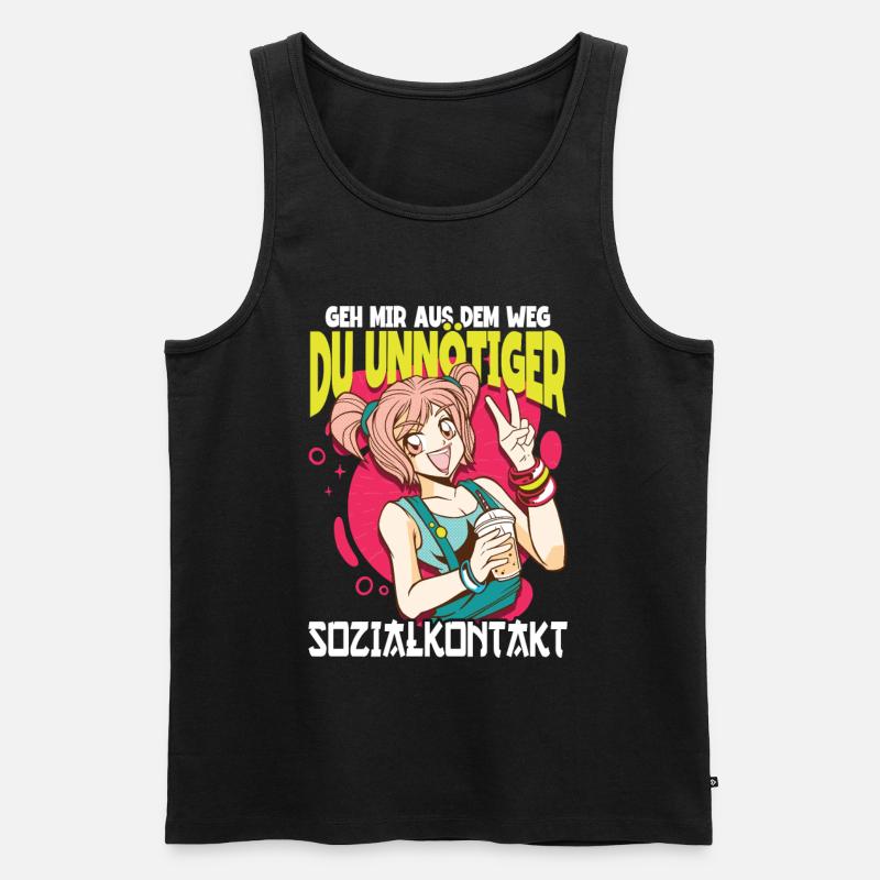 Anime Spruch Weeb Otaku - Männer Premium Bio Tank Top - Schwarz