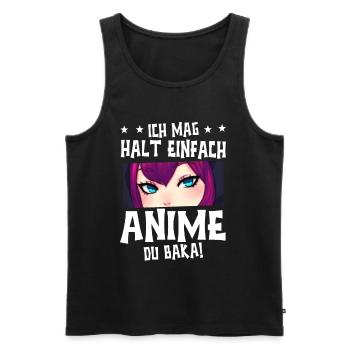 Anime Spruch Weeb Otaku - Männer Premium Bio Tank Top - Schwarz - Vorne - AI Model Male 178 light (178cm)