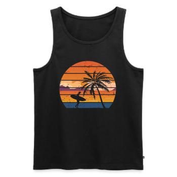Surfing Surf Surfer - Men's Premium Organic Tank Top - black - Front - Michal (187cm)