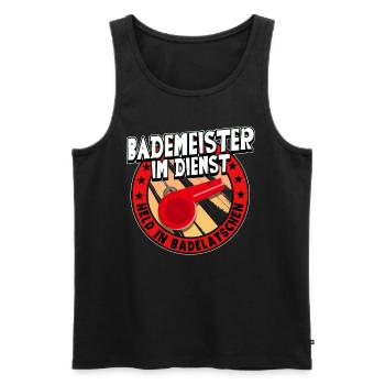 Rettungsschwimmer Bademeister - Männer Premium Bio Tank Top - Schwarz - Vorne - AI Model Male 178 light (178cm)