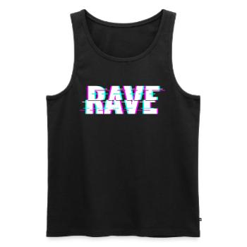 Techno Musique Rave - Débardeur bio Premium Homme - noir - Devant - AI Model Male 178 light (178cm)