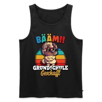 Bääm Grundschule Geschafft - Männer Premium Bio Tank Top - Schwarz - Vorne - AI Model Male 178 light (178cm)