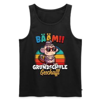 Bääm Grundschule Geschafft - Männer Premium Bio Tank Top - Schwarz - Vorne - AI Model Male 178 light (178cm)