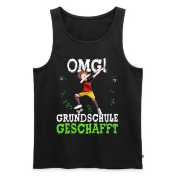 Grundschule Geschafft Fußball 6. Klasse - Männer Premium Bio Tank Top - Schwarz - Vorne - Michal (187cm)