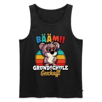 Bääm Grundschule Geschafft - Männer Premium Bio Tank Top - Schwarz - Vorne - AI Model Male 178 light (178cm)