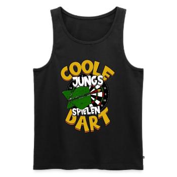 Darts Dartspieler - Männer Premium Bio Tank Top - Schwarz - Vorne - Michal (187cm)
