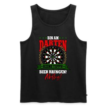 Darts Dartspieler - Männer Premium Bio Tank Top - Schwarz - Vorne - Michal (187cm)