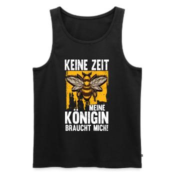 Keine zeit meine Königin braucht mich - Männer Premium Bio Tank Top - Schwarz - Vorne - Michal (187cm)