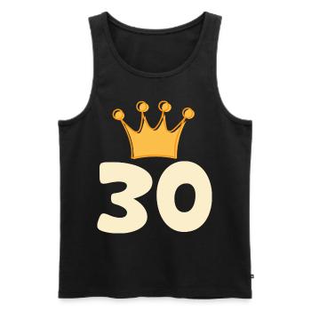 30 years anniversary - Men's Premium Organic Tank Top - black - Front - Michal (187cm)