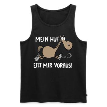 Mein Huf eilt mir voraus - Männer Premium Bio Tank Top - Schwarz - Vorne - Michal (187cm)