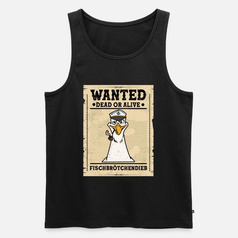 Fischbrötchen Möwe Norddeutsch - Männer Premium Bio Tank Top - Schwarz