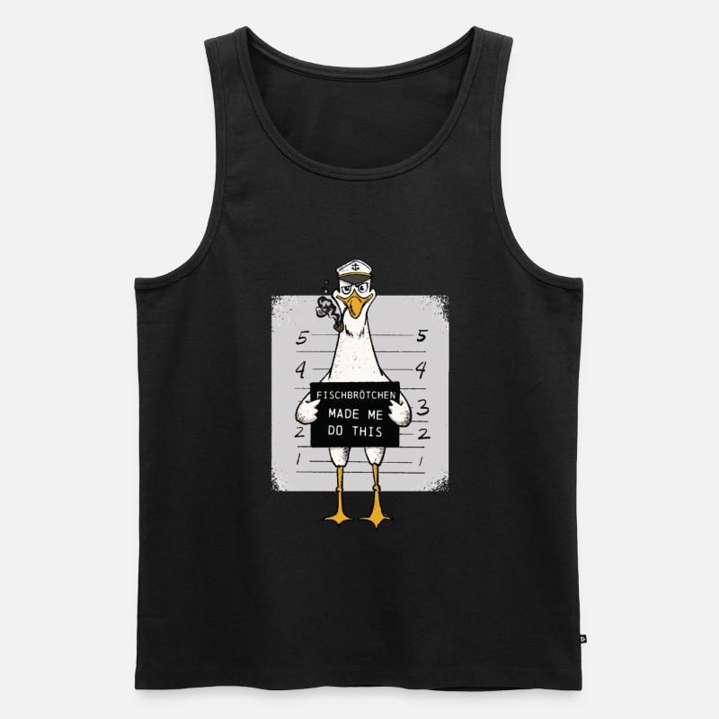 Fischbrötchen Möwe Norddeutsch - Männer Premium Bio Tank Top - Schwarz