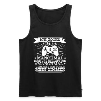 Ich Zocke Nicht Nur Manchmal Zocken Gaming - Männer Premium Bio Tank Top - Schwarz - Vorne - Michal (187cm)