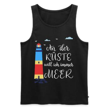 Meer Strand Nordsee Ostsee Norddeutsch - Männer Premium Bio Tank Top - Schwarz - Vorne - Michal (187cm)