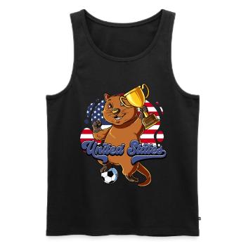 Usa Soccer - Débardeur bio Premium Homme - noir - Devant - Michal (187cm)