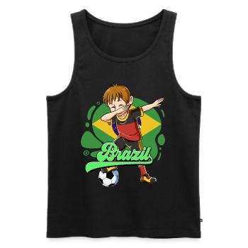 Brazil Football - Men's Premium Organic Tank Top - black - Front - Michal (187cm)