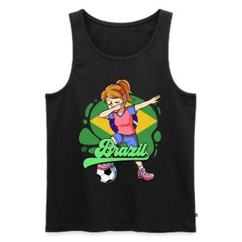 Brazil Football - Men's Premium Organic Tank Top - black - Front - Michal (187cm)