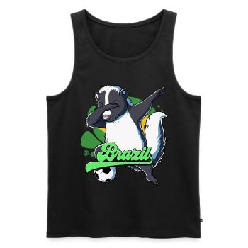 Brazil Football - Men's Premium Organic Tank Top - black - Front - Michal (187cm)