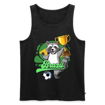 Brazil Football - Men's Premium Organic Tank Top - black - Front - Michal (187cm)