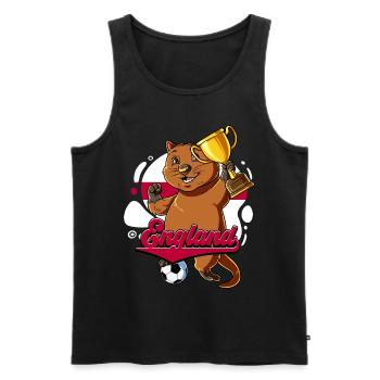 England Fußball - Männer Premium Bio Tank Top - Schwarz - Vorne - Michal (187cm)