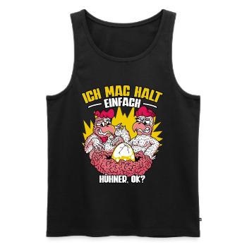 Huhn Hühner - Männer Premium Bio Tank Top - Schwarz - Vorne - Michal (187cm)