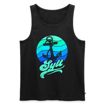 Sylt - Männer Premium Bio Tank Top - Schwarz - Vorne - AI Model Male 178 light (178cm)
