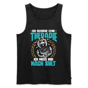 Sylt - Männer Premium Bio Tank Top - Schwarz - Vorne - AI Model Male 178 light (178cm)