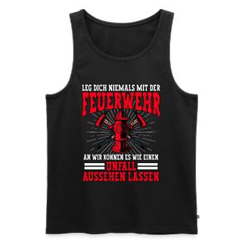 Feuerwehr Feuerwehrmann - Männer Premium Bio Tank Top - Schwarz - Vorne - AI Model Male 178 light (178cm)