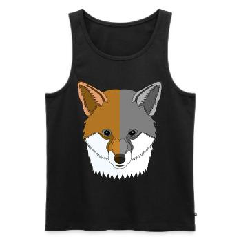Motif animal sauvage de la forêt avec motif renard - Débardeur bio Premium Homme - noir - Devant - AI Model Male 178 light (178cm)
