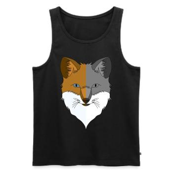Motif animal sauvage de la forêt avec motif renard - Débardeur bio Premium Homme - noir - Devant - AI Model Male 178 light (178cm)